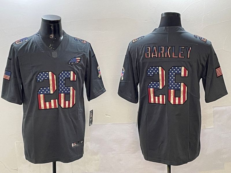 Men Philadelphia Eagles #26 Barkley Black National Flag 2025 Nike Vapor Limited NFL Jersey style 1->philadelphia eagles->NFL Jersey